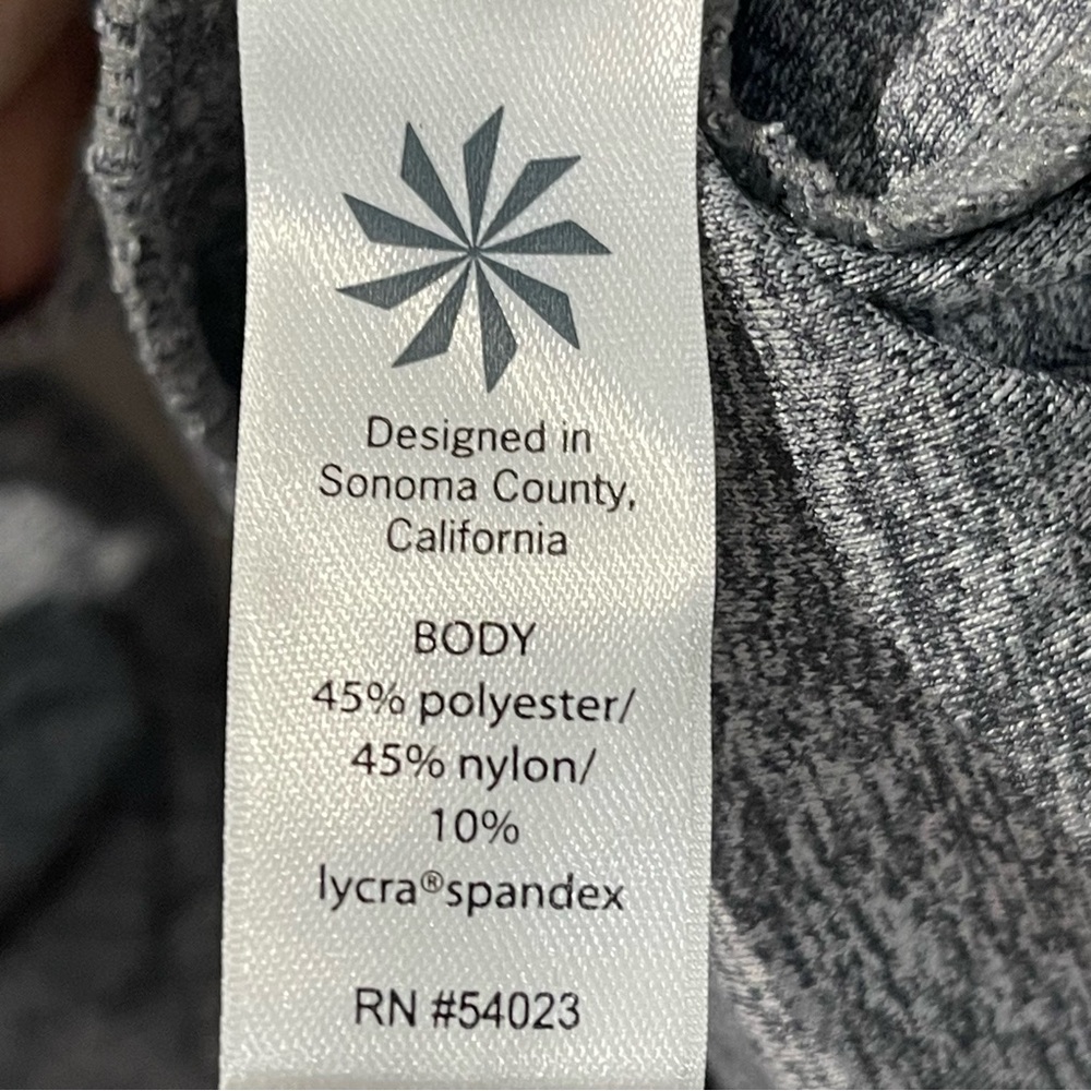 Athleta Womens Heather Gray Full Zip Jacket Size Medium Hooded Lightweight - Picture 9 of 10